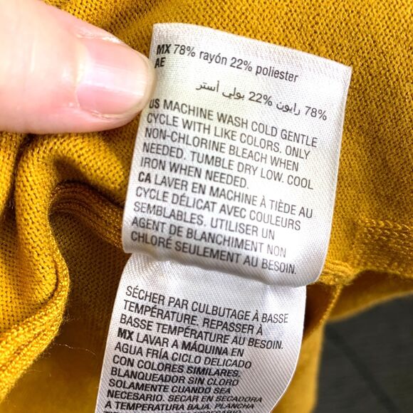 JM Collection Womens Cardigan Sweater Duster Laced Cuff Open Mustard 0 Petite - Picture 12 of 12